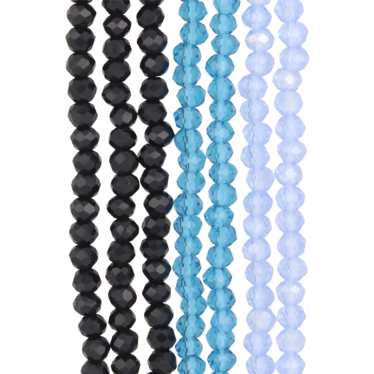 2mm Mixed Aqua & Black Glass Faceted Round Beads, 630ct. by Bead Landing™